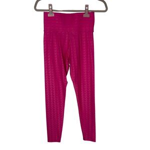 Carbon38 S High Waist Takara Shine Pink Houndstooth Leggings Athletic Tummy Cont